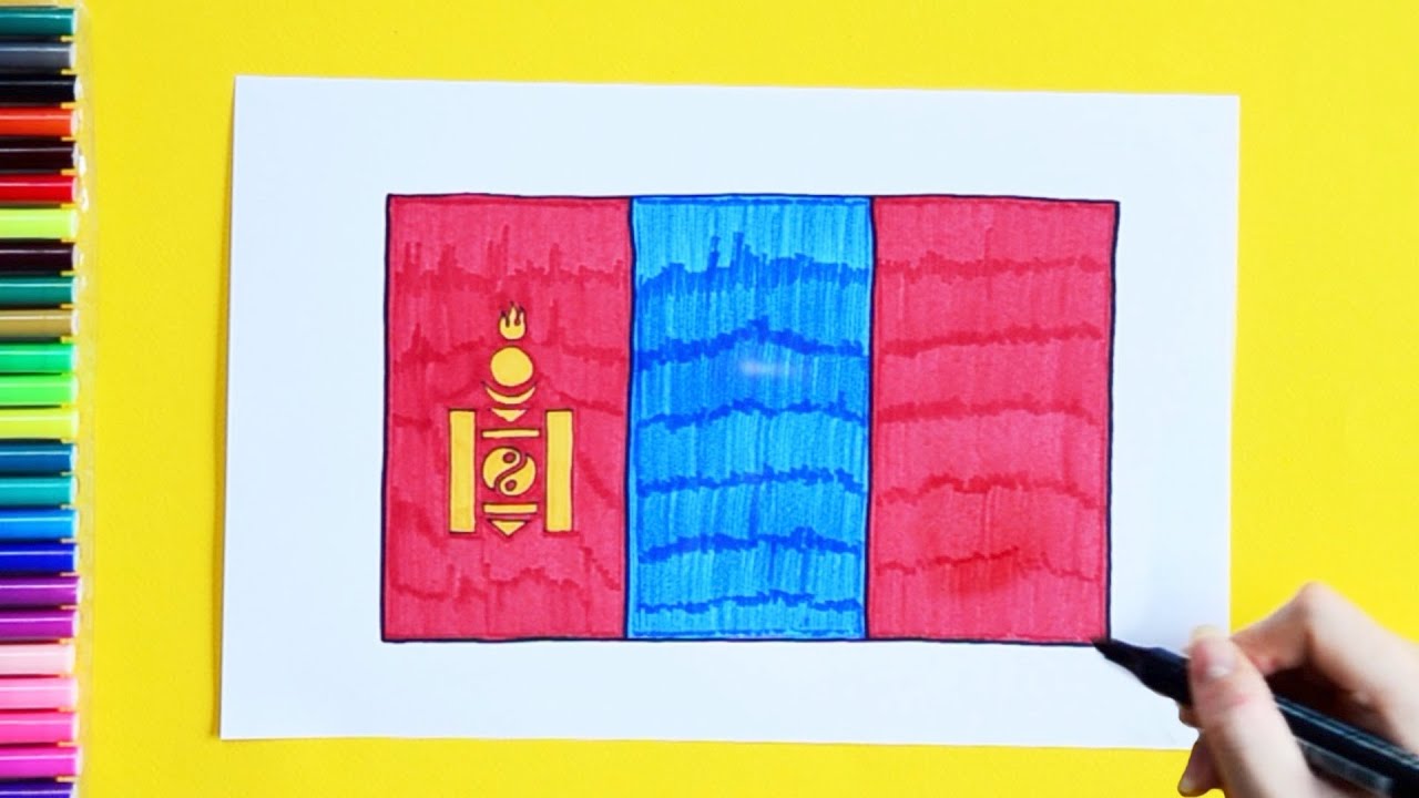 How to draw National Flag of Mongolia