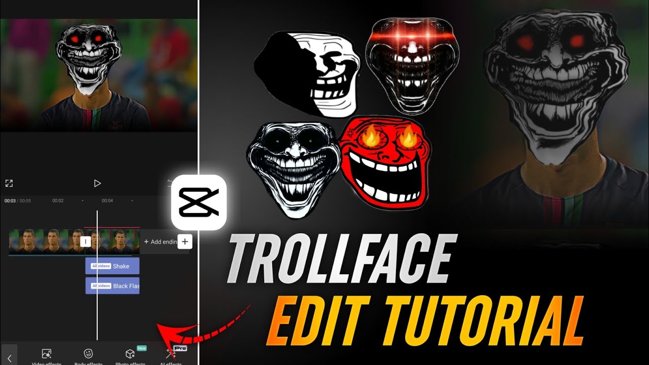 Trending Trollface Video Editing In Capcut | Capcut Troll Face Edit Tutorial | Face Troll Editing