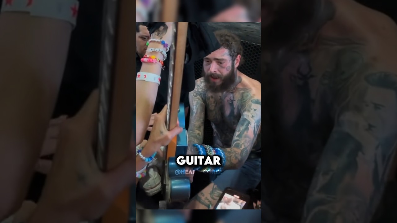 Post Malone gives away his guitar🥹