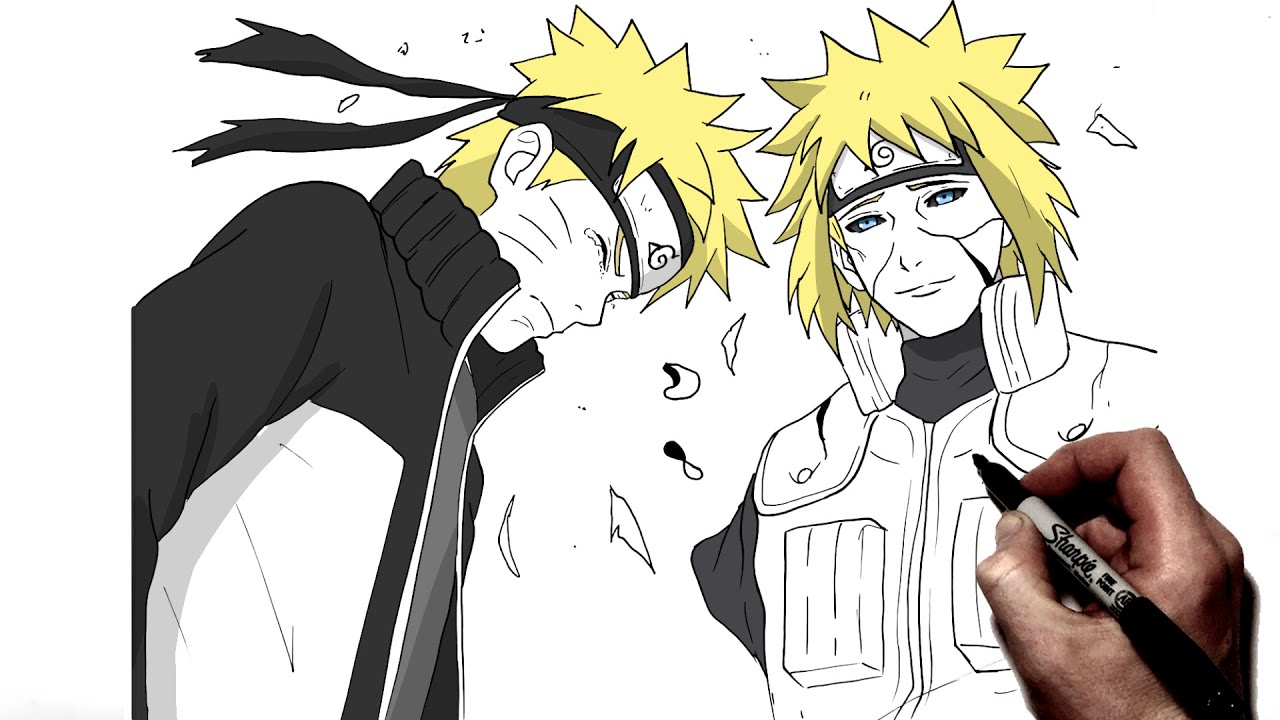 How To Draw Minato & Naruto's Farewell | Step By Step | Naruto