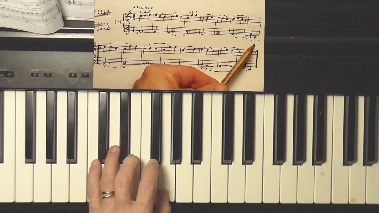 [27]  Lezioni di pianoforte a mani unite - School of piano - Beyer esercizio n.18 pagina 25