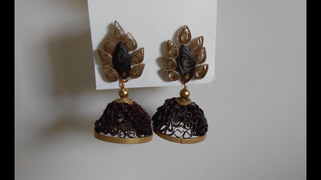 How to Make Unique Beehive Quilling Jhumka Earrings
