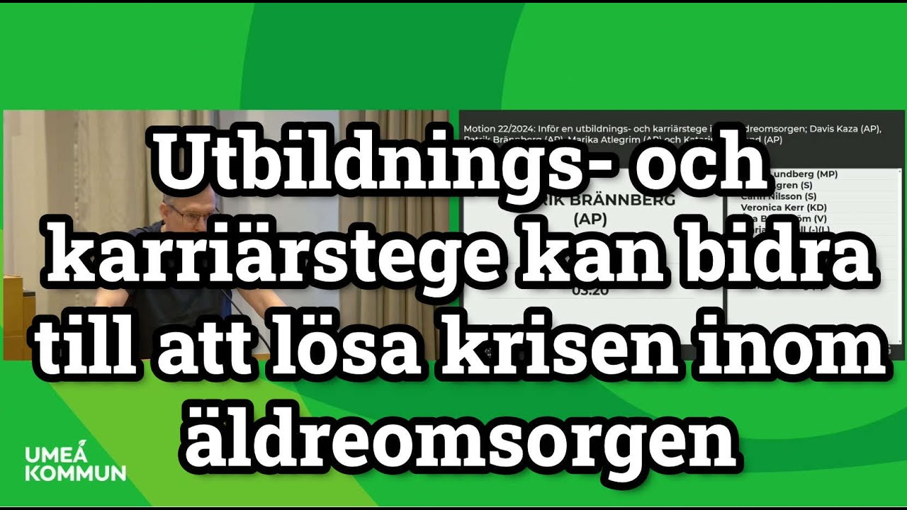 Utbildnings- och karriärstege kan bidra till att lösa krisen inom äldreomsorgen