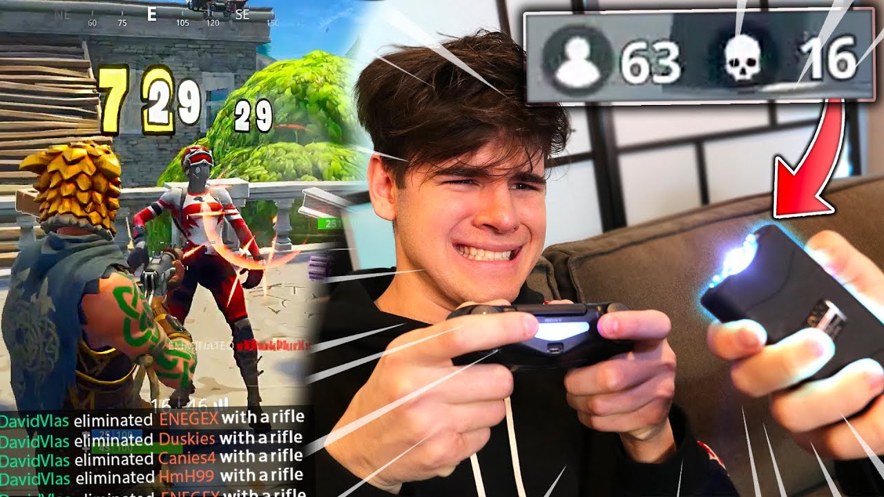 1 DEATH = 1 TASE! GETTING TASED EVERY DEATH IN FORTNITE: BATTLE ROYALE! (MUST WATCH) | David Vlas
