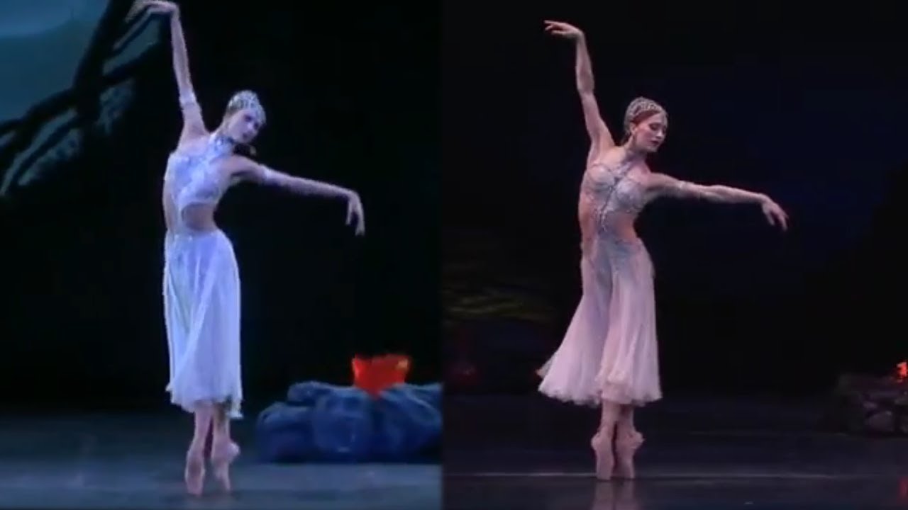 Nikiya's Entrance (La Bayadère): Nunez - Zakharova (Split Screen)