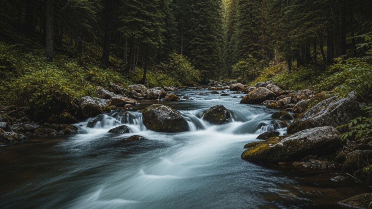 Soothing Natural River Water Sounds 🍃 White Noise for Sleep