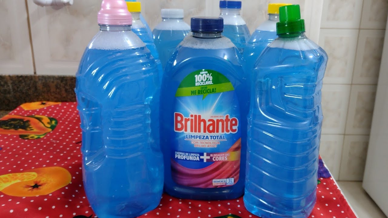 Com 3 litros do Sabão Brilhante líquido você faz 22 litros de sabão líquido perfumado e viscoso
