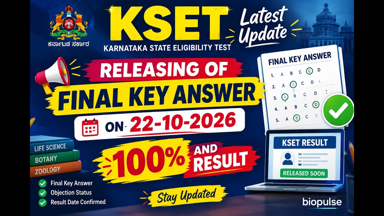 KSET 2026 Final Key Answer Release Date & Result Update 🔥 | Life Science | BioPulse