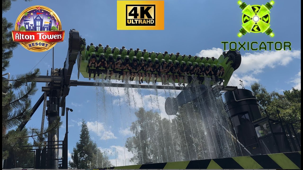 Toxicator with fountains turned UP - Alton Towers Resort