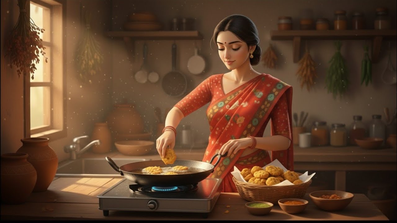Miniature Doll style Cooking Pyaj Pakode 
