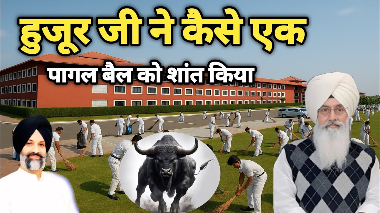हुजूर जी ने कैसे एक पागल बैल को शांत किया। Radha Soami ji