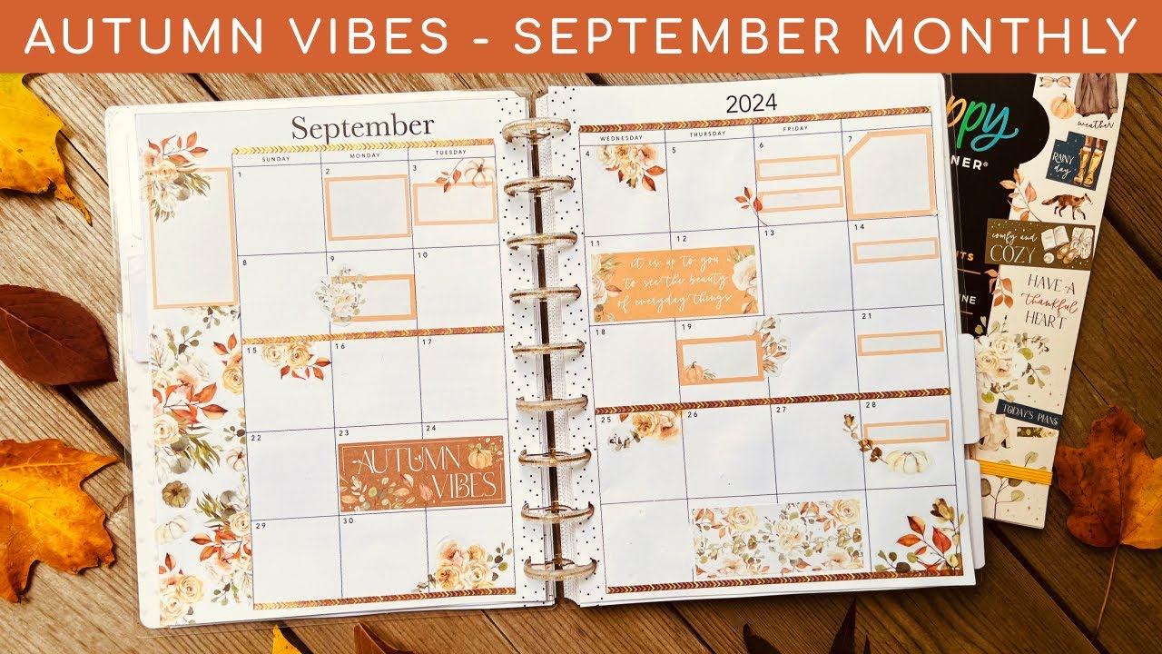 Plan with me - September Monthly Spread | Happy Planner