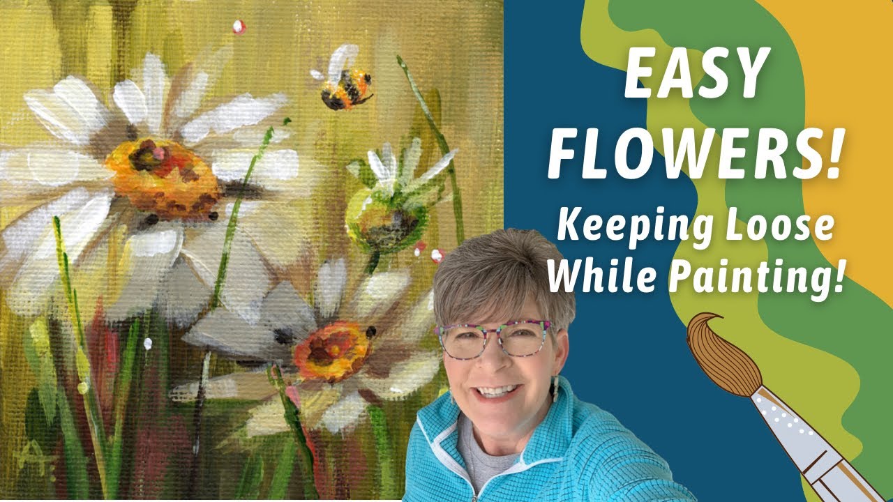 SIMPLE FALL Daisy Painting for Beginners! By: Annie Troe