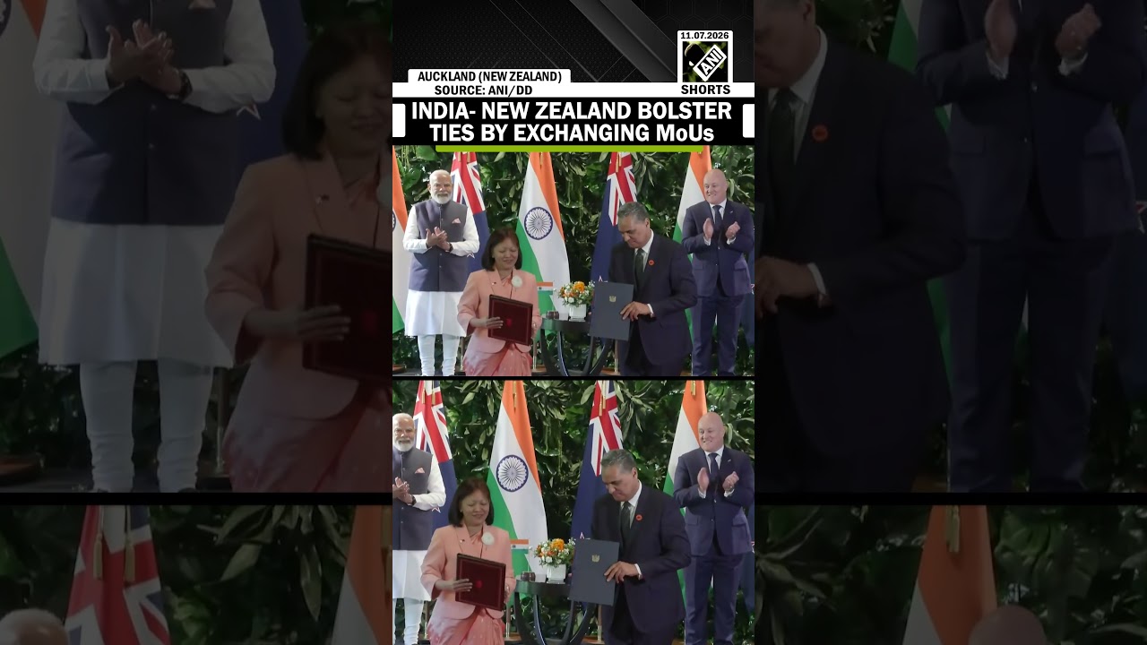 Watch: Indian & New Zealand representatives exchange MoU marking new heights in bilateral relations