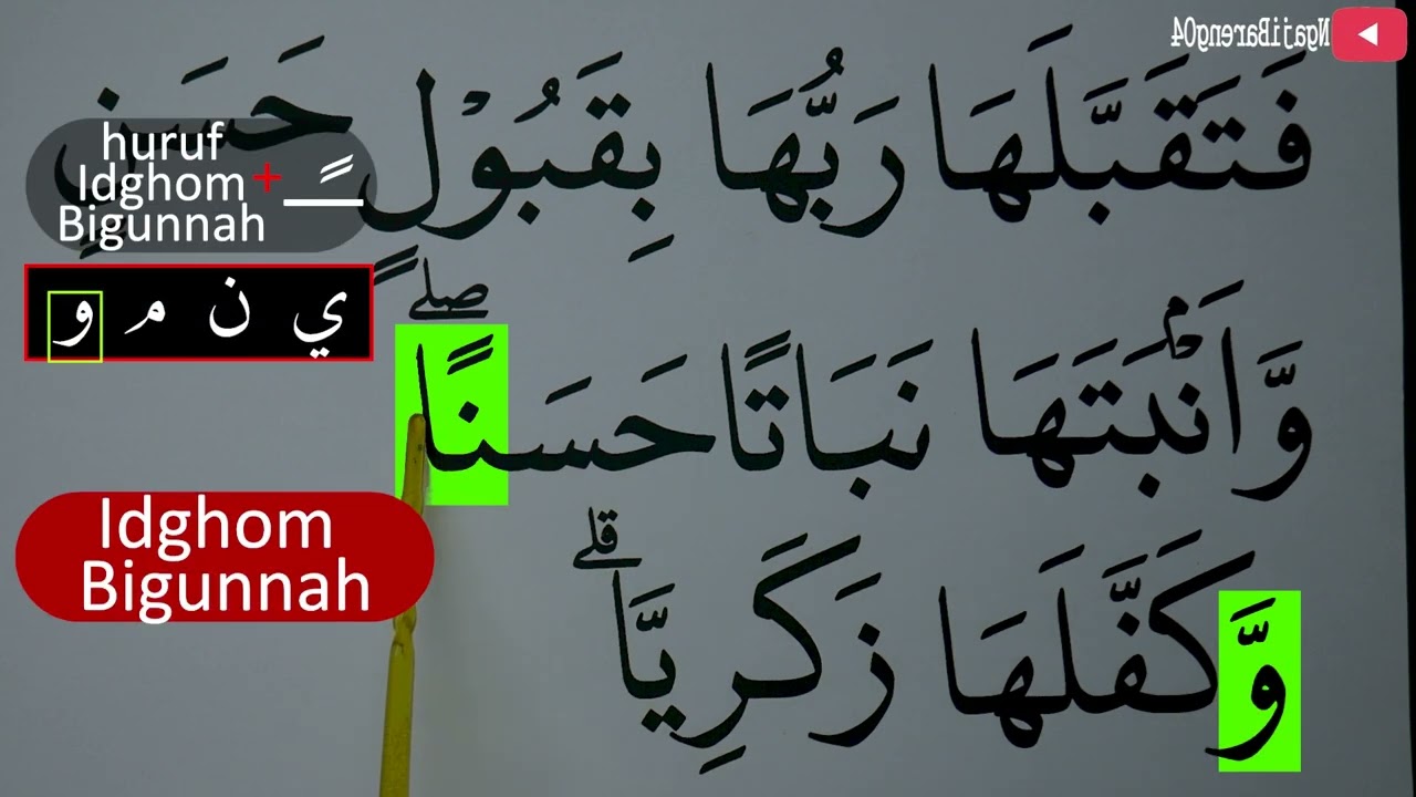 MENGURAI TAJWID SURAH ALI IMRAN AYAT 37 BAG 1 CARA BACA & CONTOH PENGUCAPANNYA EPS 554