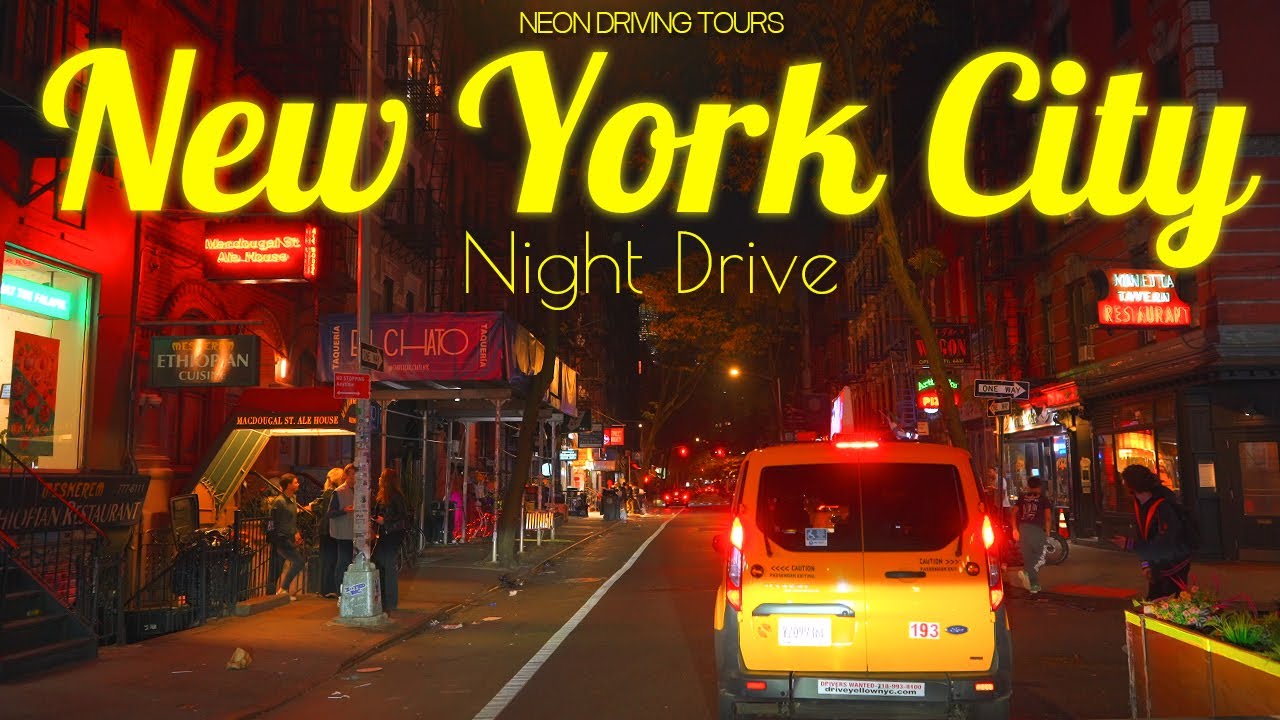 4K HDR Night Drive around New York City in the Fall