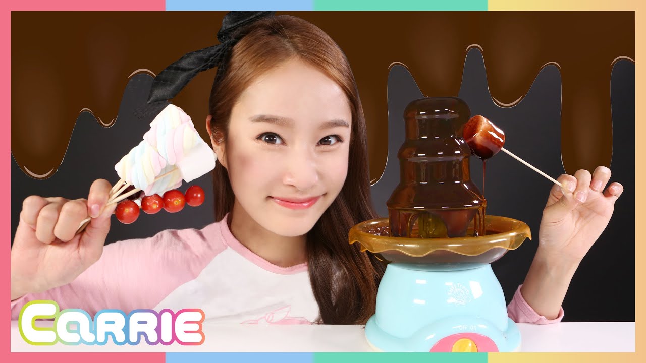 Шоколадный фонтан игрушки Carrie фрукты фондю Зефир делая игру | CarrieAndToys