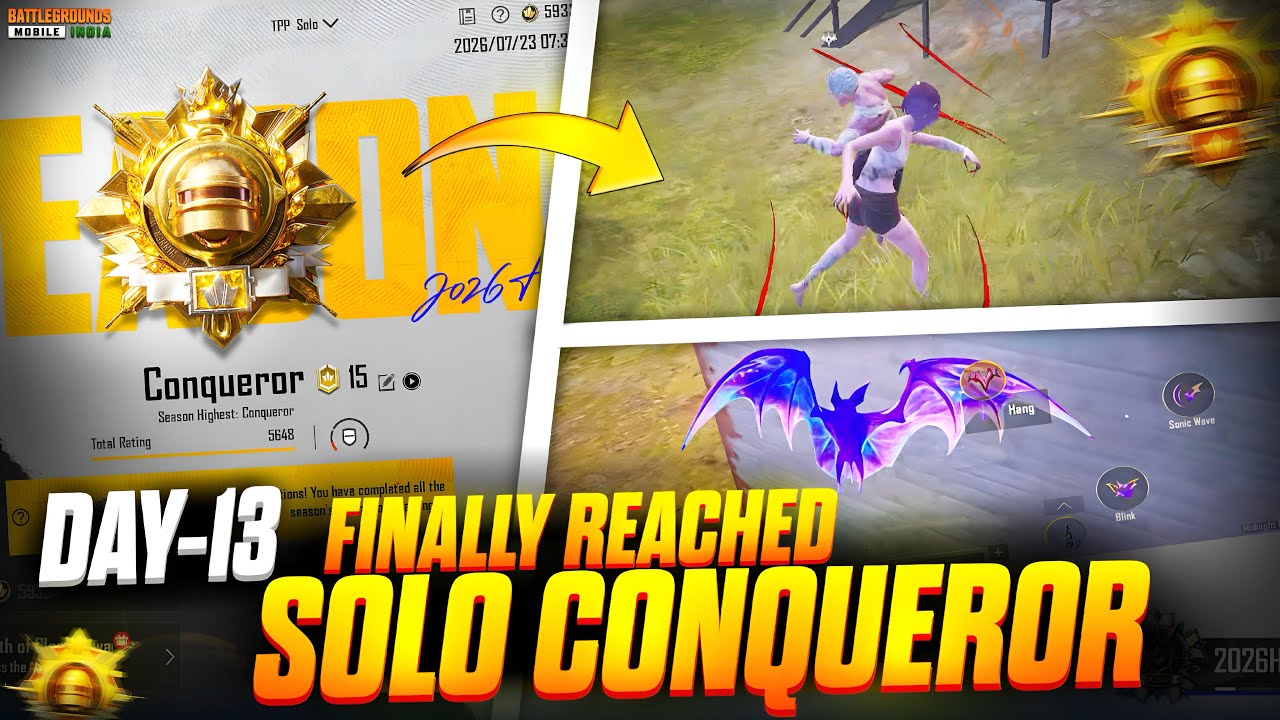 SEASON LAST DAY 😱 REACHED SOLO CONQUEROR 🔥BGMI NEW EVENT SOLO CONQUEROR TIPS🔥