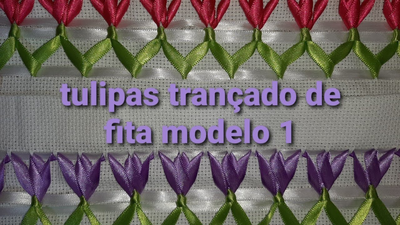 tulipas⚘de transado de fita pra toalhas modelo 1