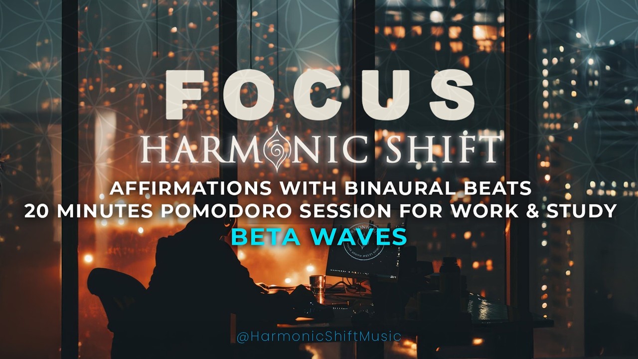 FOCUS SESSION 20 min •  Boost Concentration: Beta Wave Binaural Beats • Focus Affirmations for work