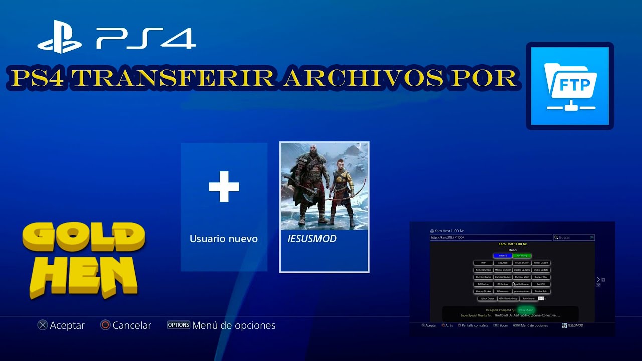 📂 PS4 TRANSFERIR ARCHIVOS POR FTP DOS METODOS DESDE EL GOLDHEN O EL HOST DE KARO. 📂
