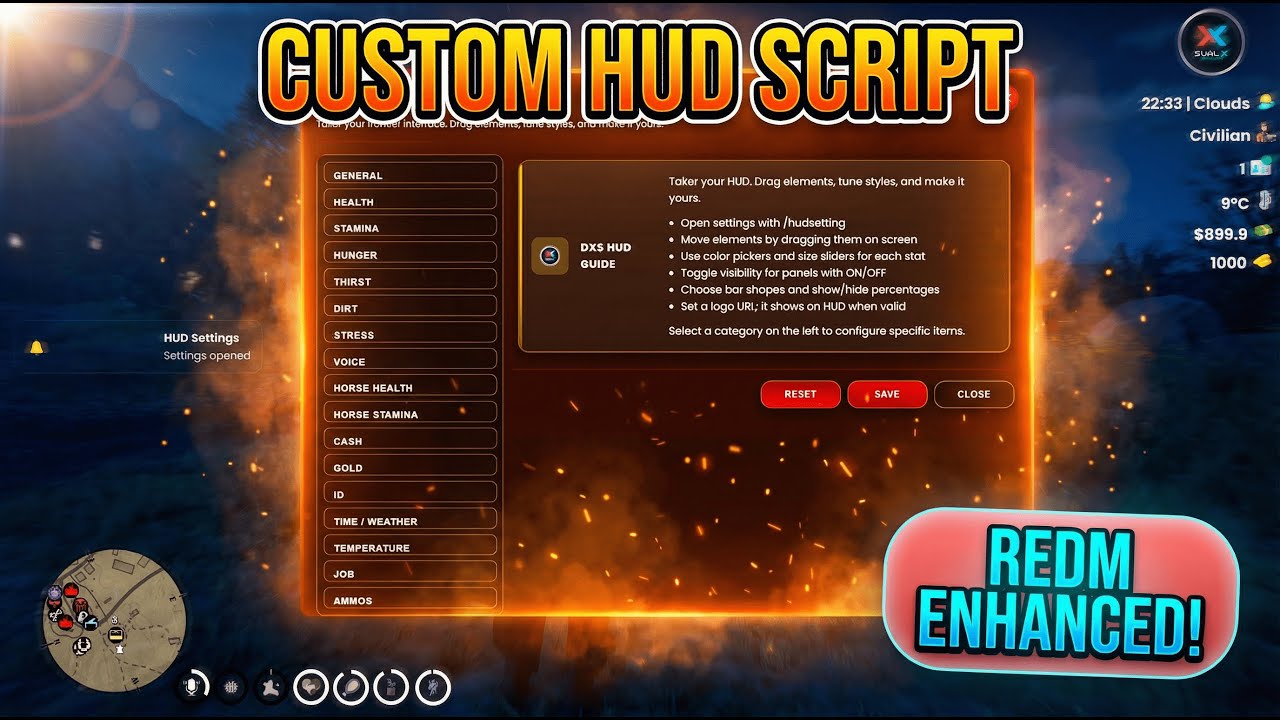 DXS Hud & Metabolism RedM: Fully Customizable , Easy Setup, and User Friendly
