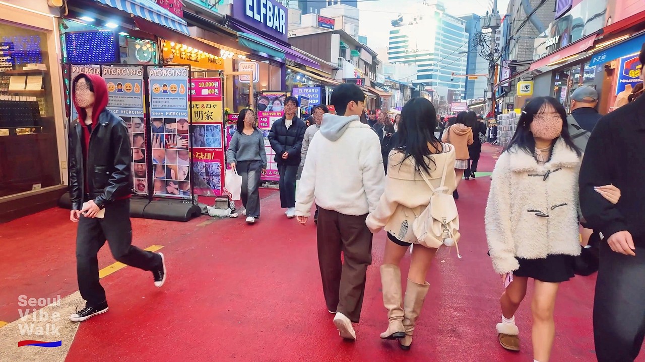 Seoul's Most Energetic Street on a Perfect Spring Day | Hongdae Afternoon Walk [4K HDR]