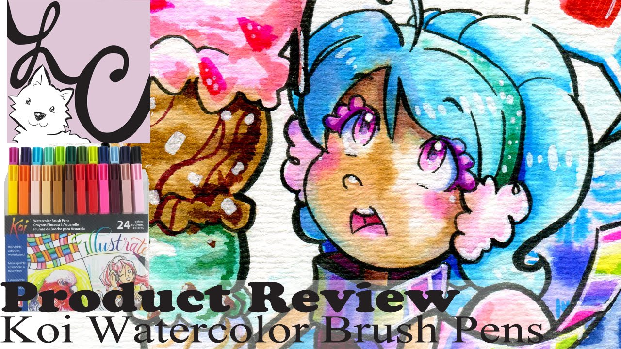 Art Supply/Product Review, Sakura Koi Watercolor Brush Pens - 24 Color Set (+Speed Paint)