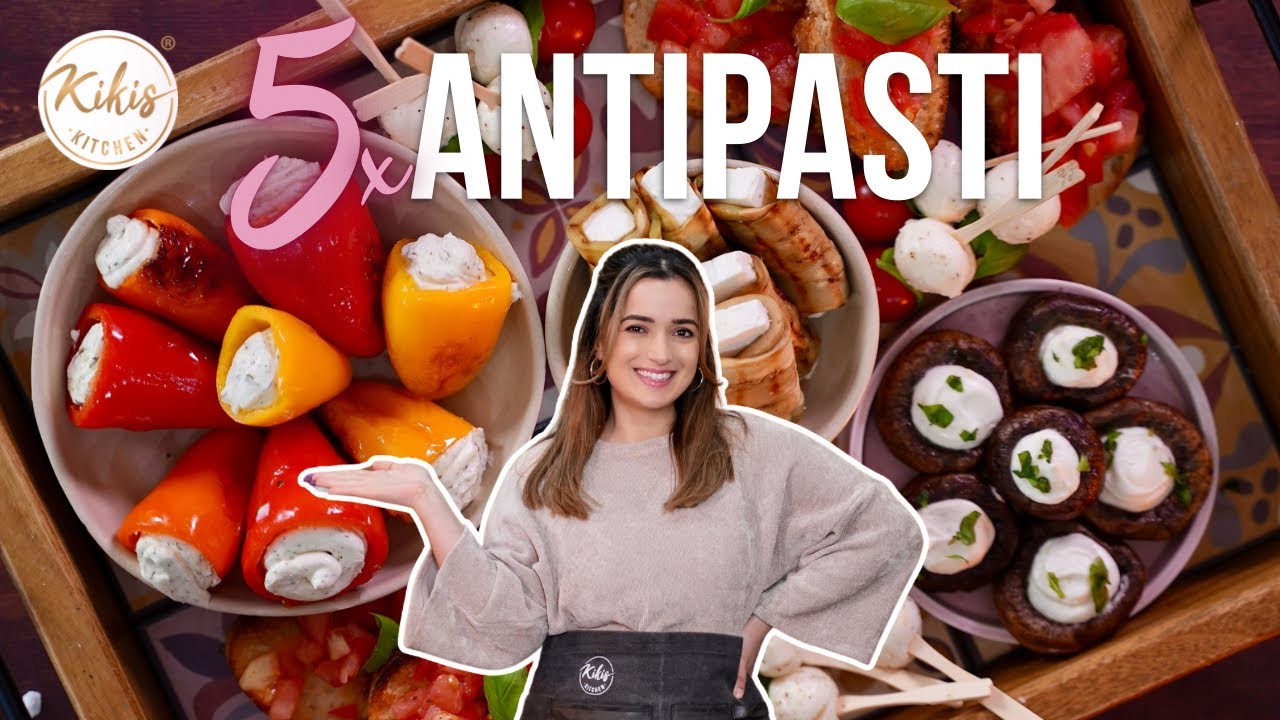 5 Leckere ANTIPASTI Rezepte 😍🫒 I Der perfekte Vorspeisen Teller
