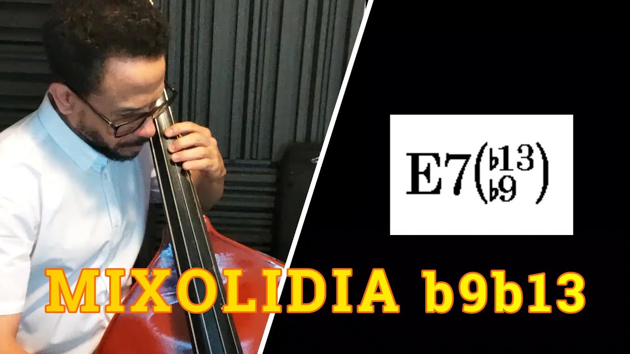 Escala Mixolidia b9b13 en el Contrabajo