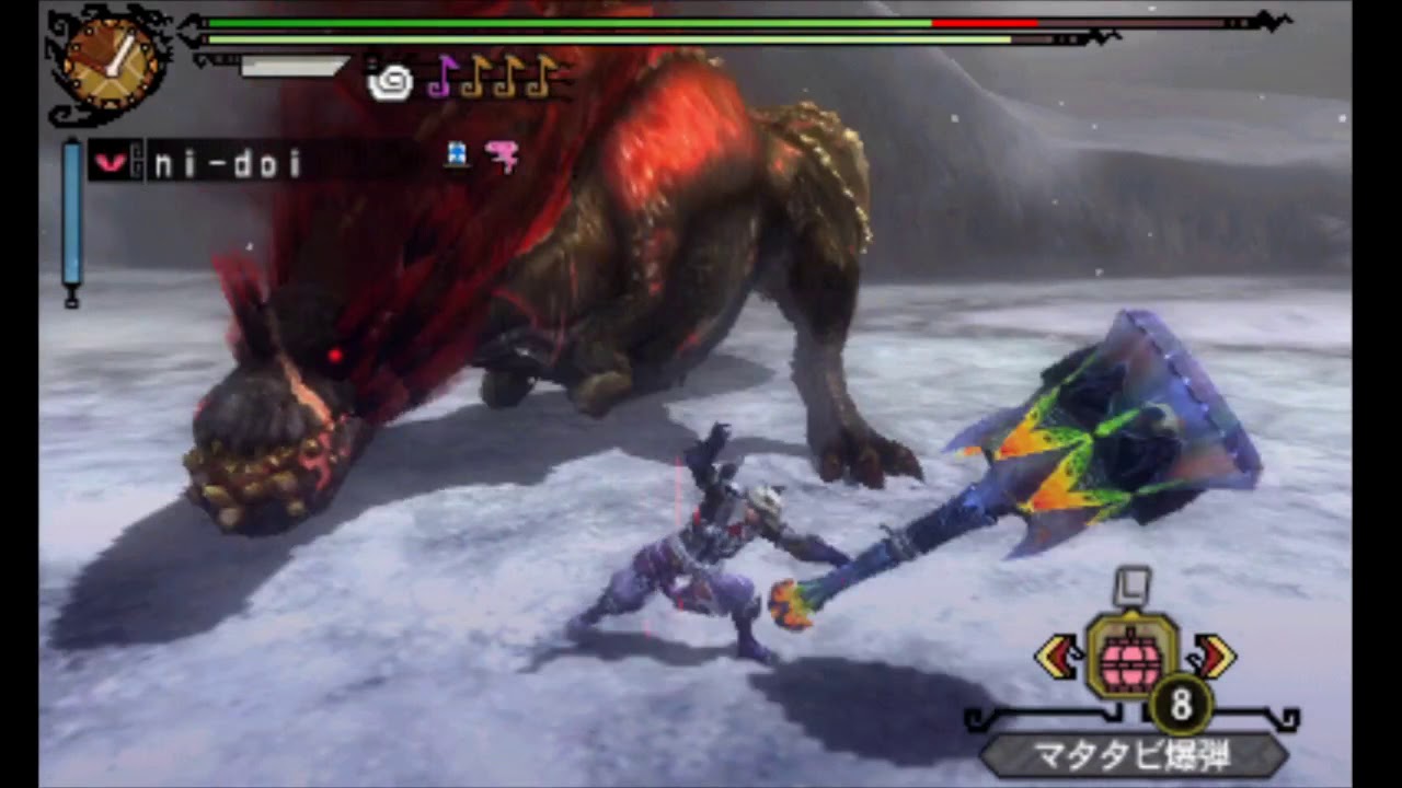 【MH3G】凍土に満ちる狂気 怒り喰らうイビルジョー 狩猟笛 07'52 (Savage Deviljho, Hunting Horn)