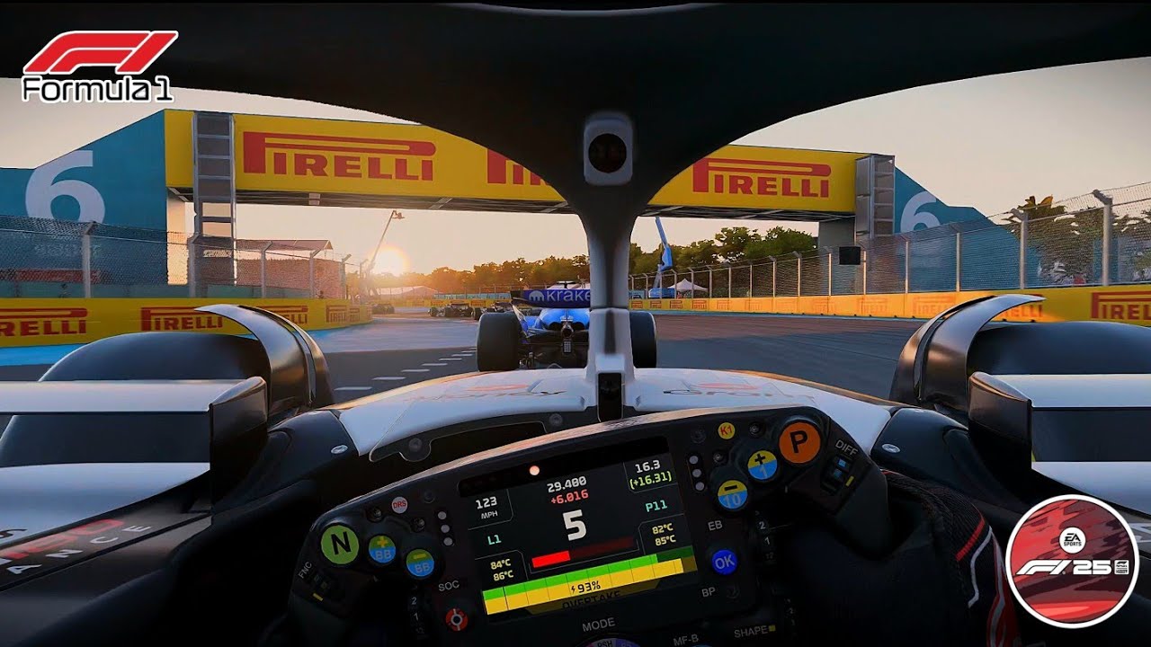 F1 25 | Immersive POV | Miami GP at Sunset | 25% Race | Oliver Bearman | HAAS VF-25 | From P17 to P4