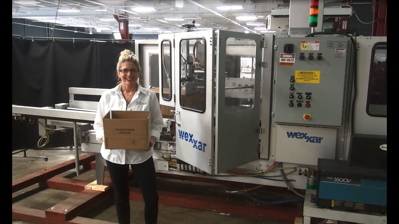 Wexxar Automatic Inline Case Erector Bottom Hot Melt Glue Sealer Demonstration