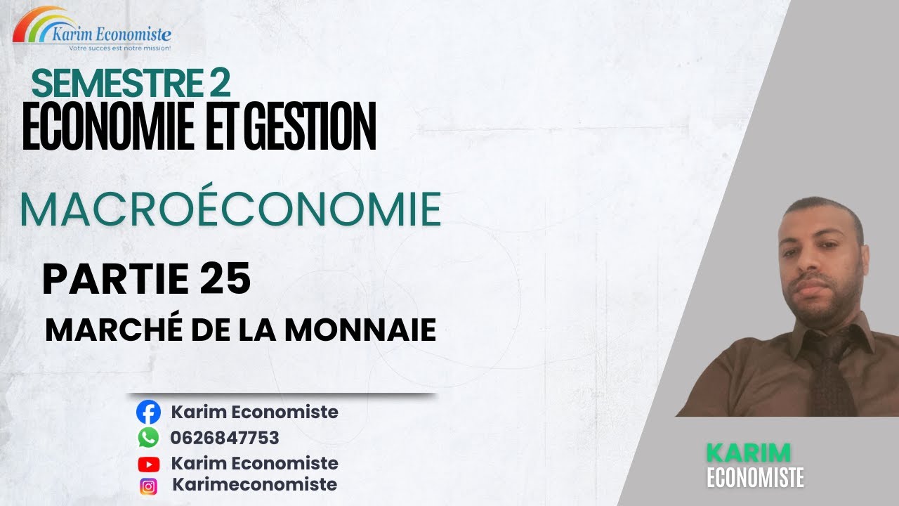 Macroéconomie S2 Partie 25 Marché de la monnaie