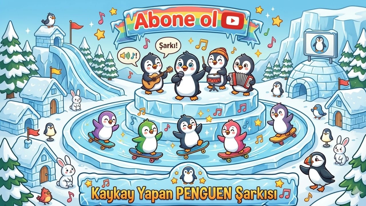 BipBop Çocuk 🐧 Kaykaycı Penguen | Eğlenceli Kaykay Dansı Çocuk Şarkısı