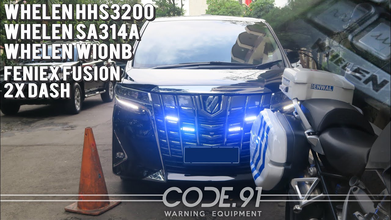Toyota Alphard w/ Whelen HHS3200 , SA314A, ION Split, Feniex Fusion 2x - Sirine & Strobo By Code 91