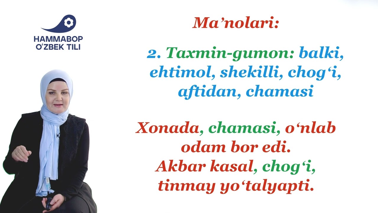 Morfologiya (modal soz), sintaksis(kirish soz)