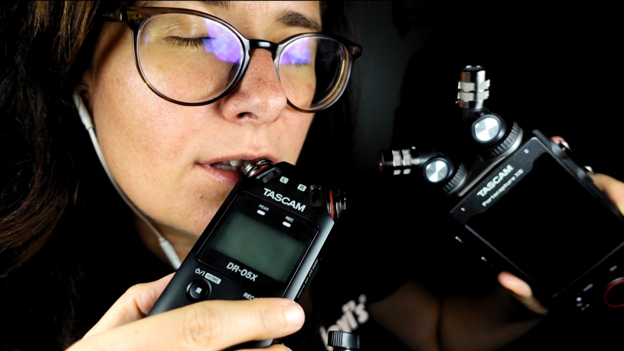ASMR Wet Mouth Sounds Tascam vs. Tascam