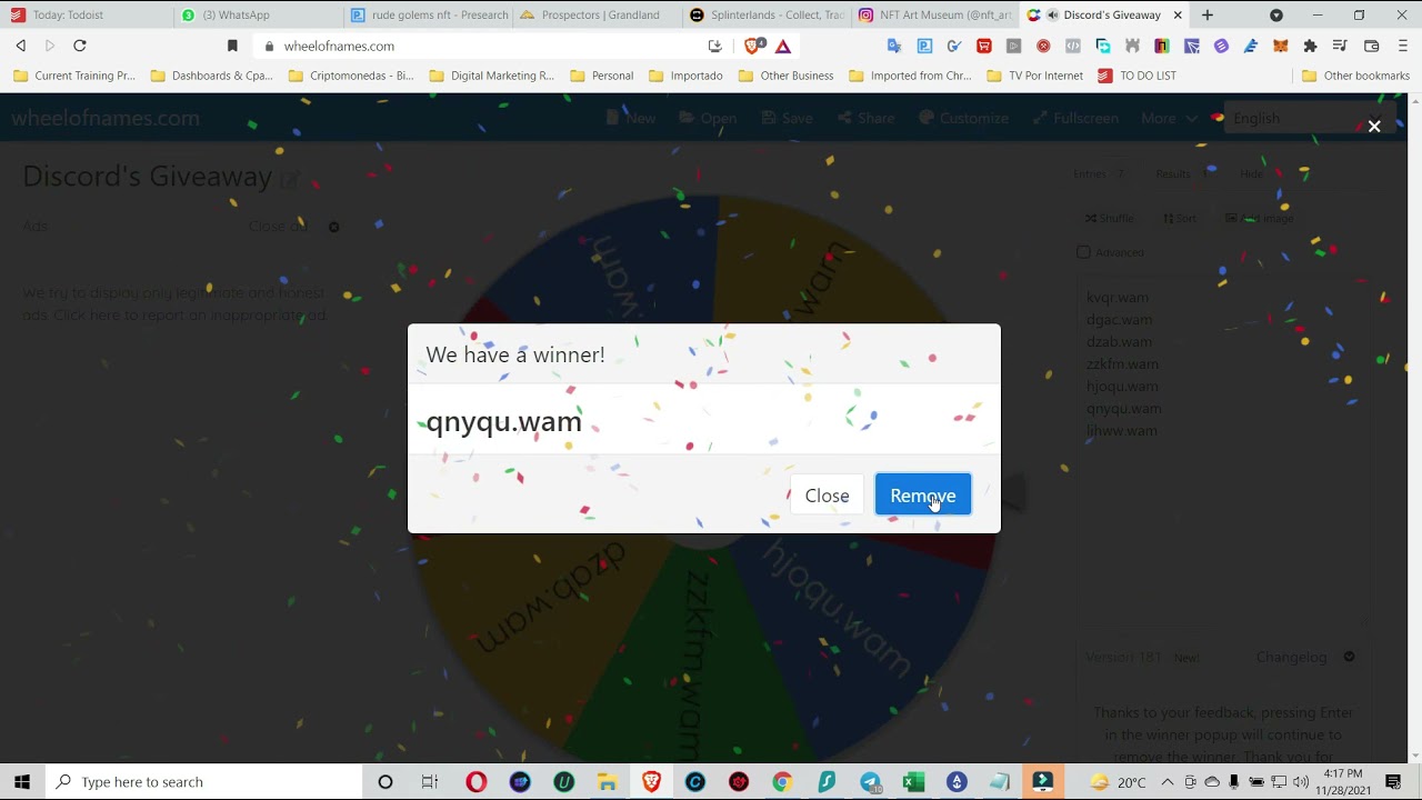 Discord Party Giveaway November 27