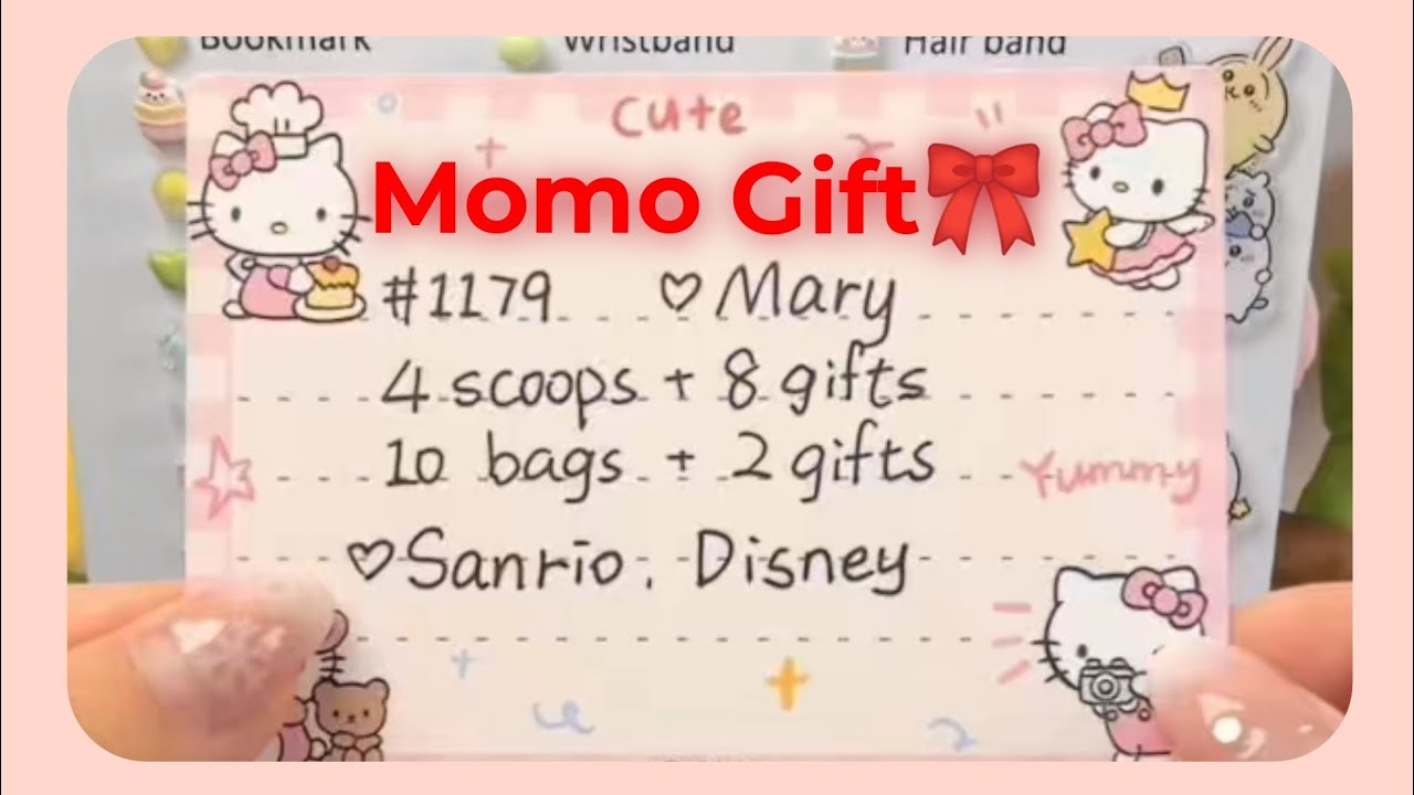 Hi! Mary❣️4 scoop order packaging💙Momo Gift🎀 #momogiftstore #disney #sanrio 