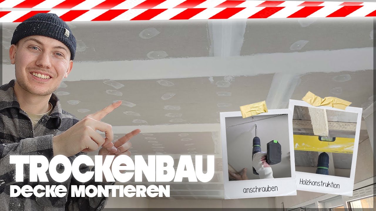 Gipskarton Decke mit Holzunterkonstuktion auf Betondecke selber machen - Trockenbau Tipps & Tricks