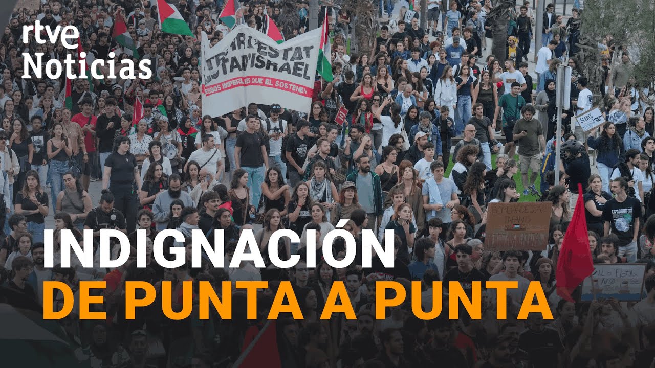 PROTESTAS: Colectivos PROPALESTINOS se movilizan en VARIAS CIUDADES ESPAÑOLAS y EUROPEAS | RTVE