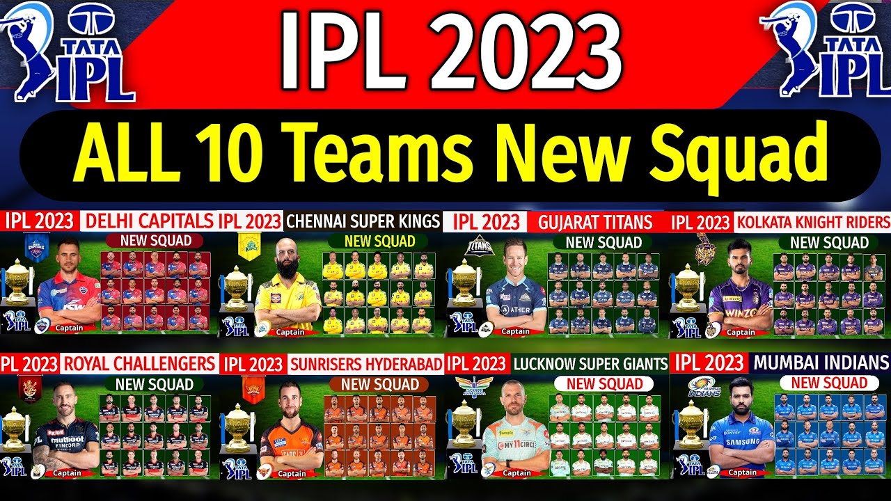 IPL 2023 - All Teams Squad | All Teams Players List IPL 2023 | RCB, MI, CSK, KKR, RR, DC, Squad 2022
