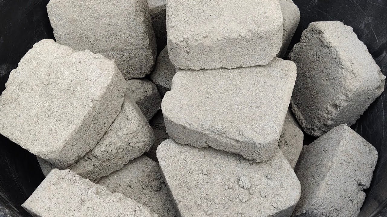 Super soft dusty sand cement dry water crumbling satisfying video