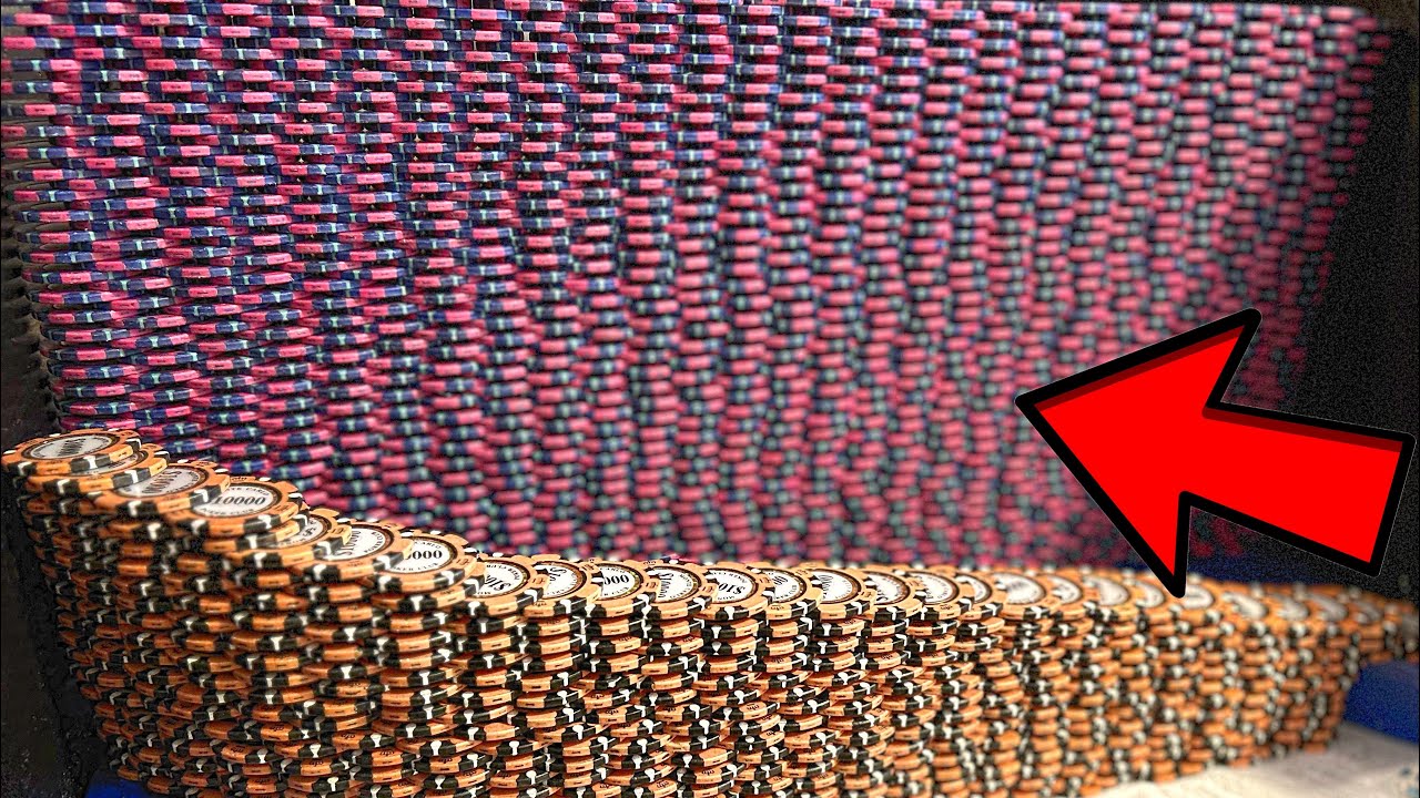 NEW “WORLD’S LARGEST” POKER CHIP WALL CRASHES INSIDE THE HIGH LIMIT COIN PUSHER MEGA MONEY JACKPOT!