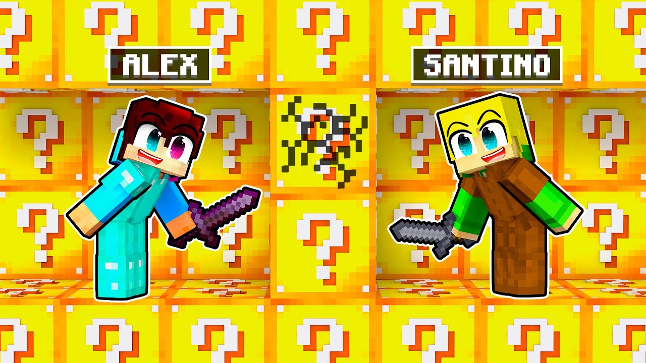 Alex VS Santino LUCKY BLOCK Oorlog in Minecraft!