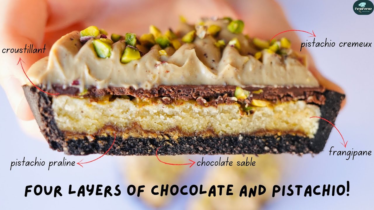 The BEST Chocolate–Pistachio Combo! | Chocolate Sablé, Croustillant, Pistachio Praliné and Cremeux