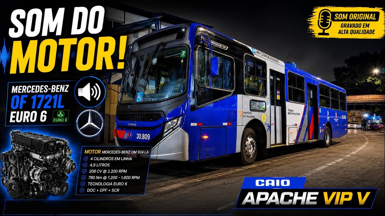 🔊 Som do Motor: Mercedes-Benz OF 1721L  Bluetec 6