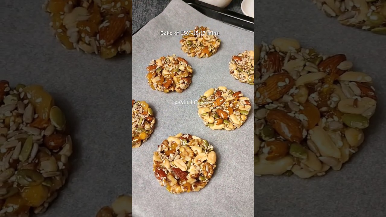 Mixed nuts bar cookies! #healthyrecipe #shorts #nosugar