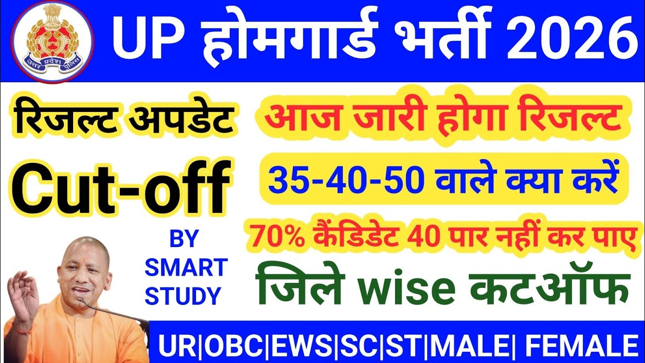 UP Home Guard Result 2026 UP Date | District Wise Expected Cut Off | Male Female | DV PST कब?|